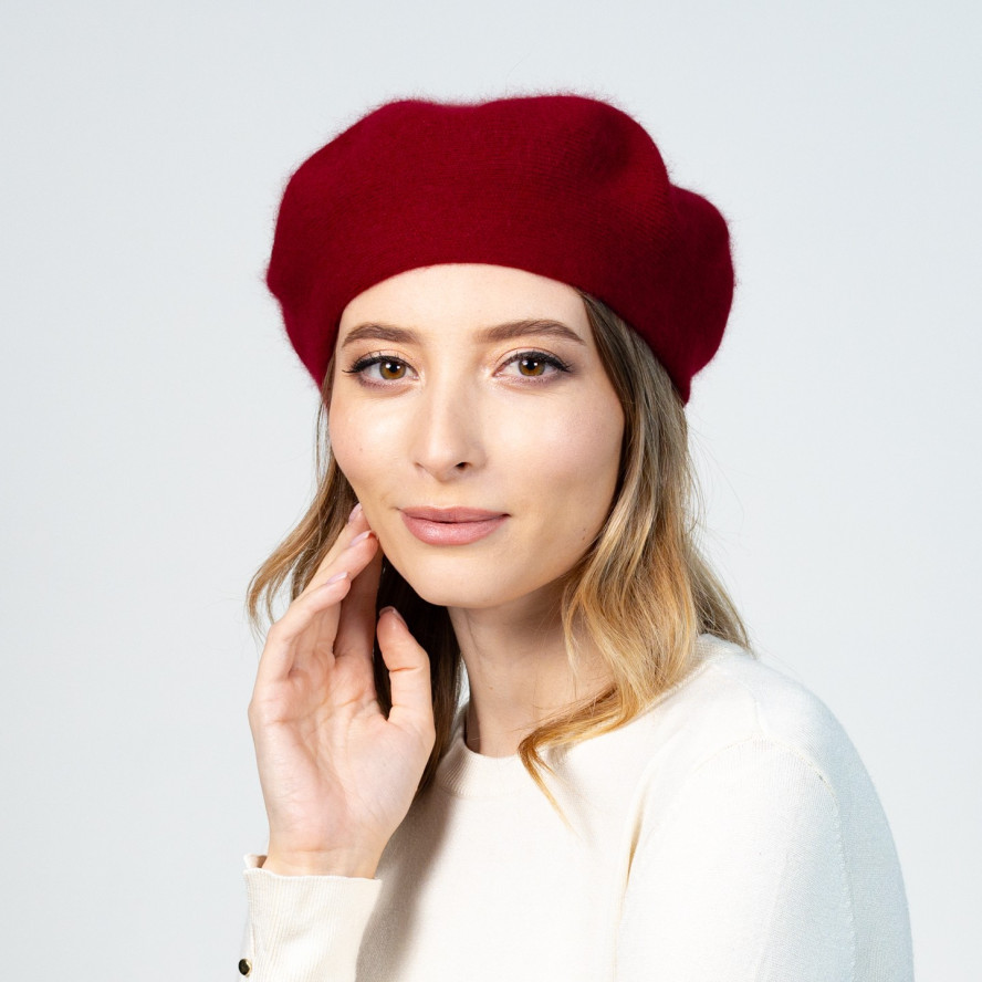 Берет жіночий ангора червоний ЗОРЯНА 597-273, фото 4