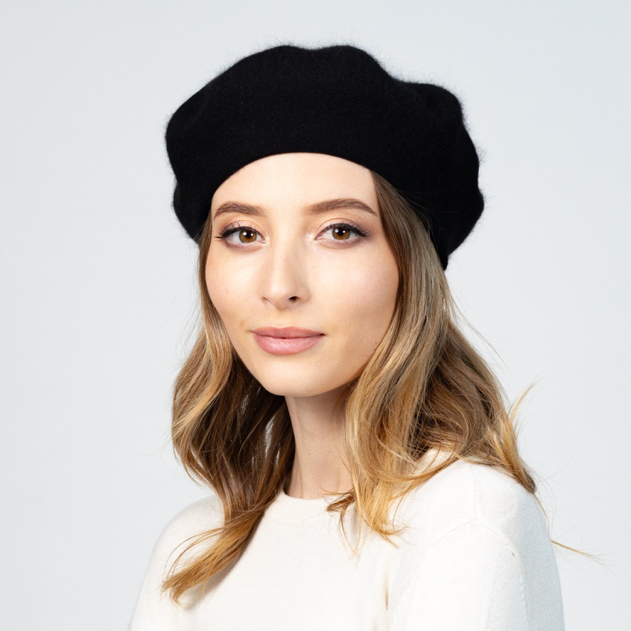Берет жіночий ангора чорний ЗОРЯНА 597-297, фото 4