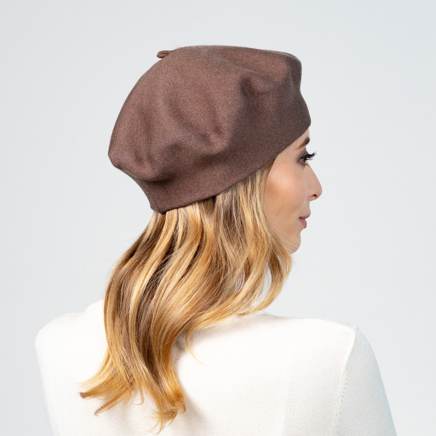 Берет жіночий віскоза коричневий ЛЕЙЛА 614-796, фото 5