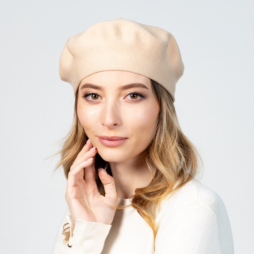 Берет жіночий віскоза бежевий ЛЕЙЛА 614-819, фото 4