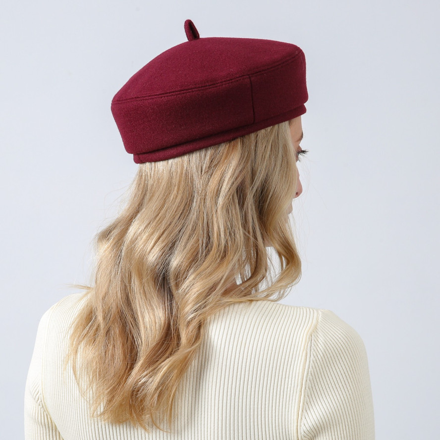 Берет женский шерсть бордовый АНИЛА 880-108, фото 4