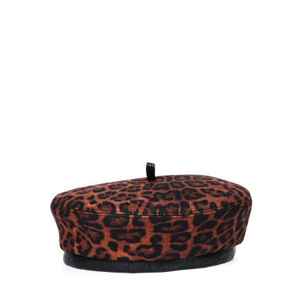 Берет женский шерсть с полиэстером леопард АНИЛА 916-890 Берет женский шерсть с полиэстером леопард АНИЛА 916-890