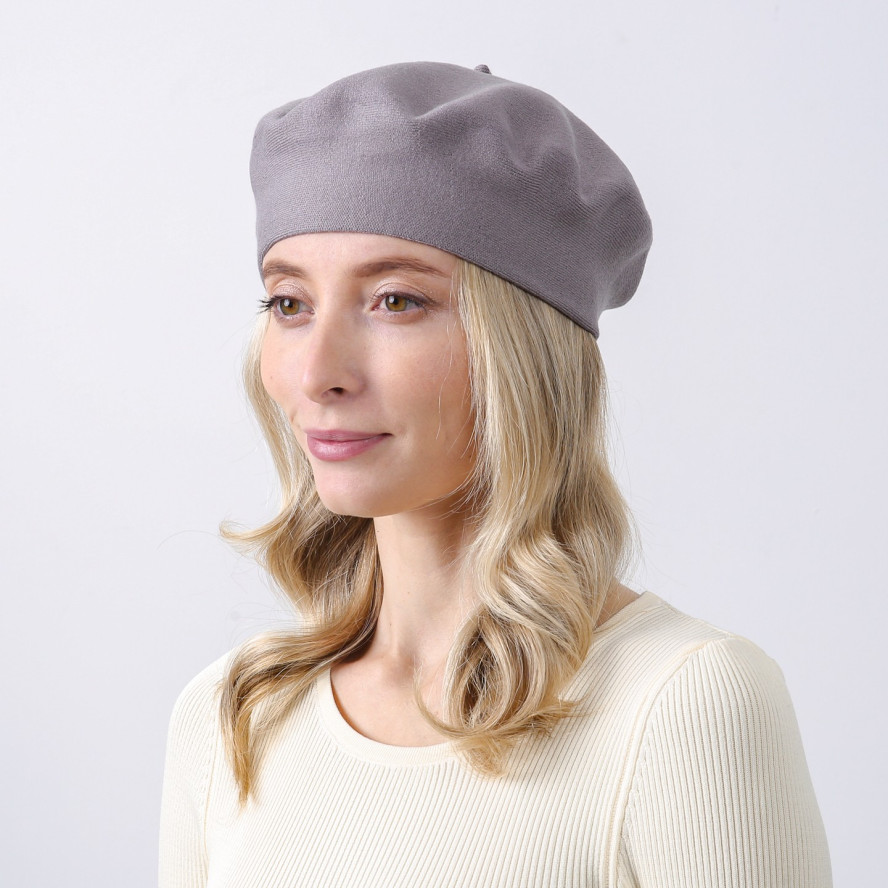 Берет жіночий віскоза сірий ЛЕЙЛА 926-066, фото 4