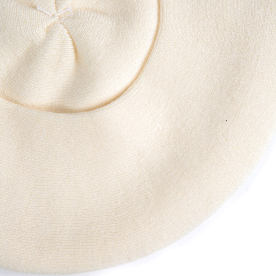 Берет жіночий віскоза молочний ЛЕЙЛА 926-073, фото 3