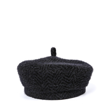 Берет жіночий ангора чорний ЕНЖІ 938-199 Берет жіночий ангора чорний ЕНЖІ 938-199