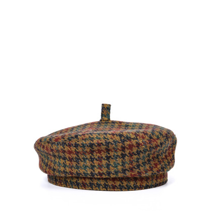 Берет жіночий вовна бордово-зелений ЕНЖІ 938-281