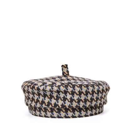 Берет женский шерсть коричнево-голубой ЭНЖИ 938-298