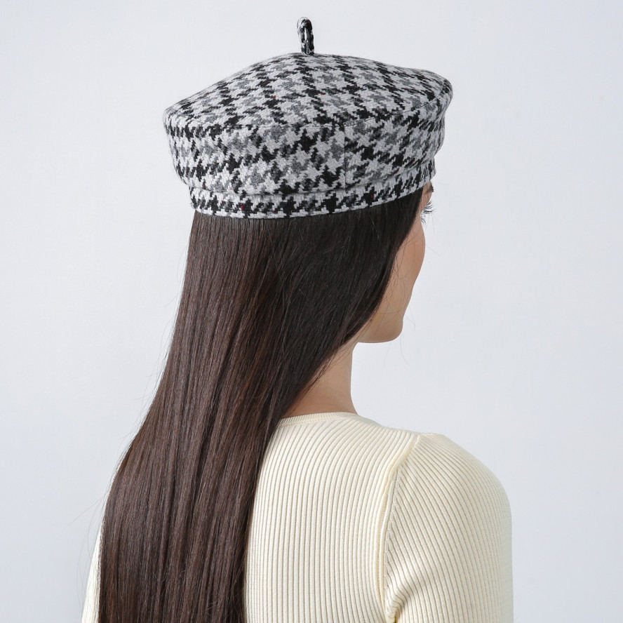 Берет жіночий вовна сіро-чорний ЕНЖІ 938-311, фото 4