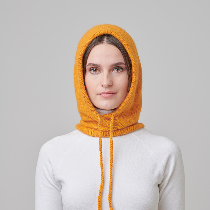 Капор жіночий ангора з віскозою помаранчевий SUSAN 954-664, фото 2