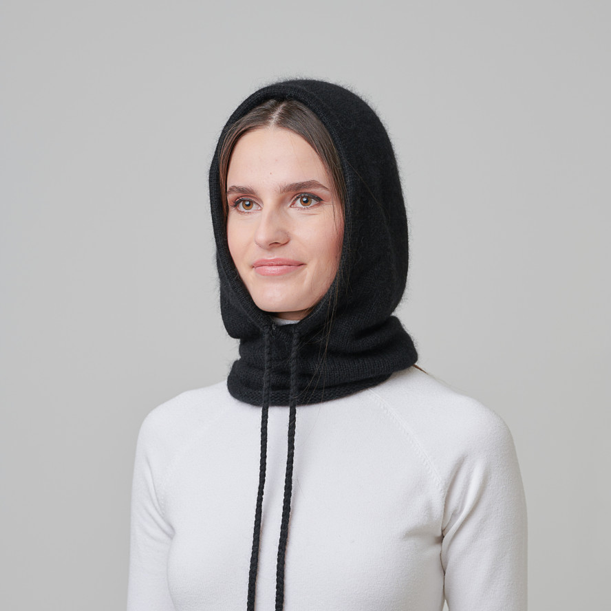 Капор жіночий віскоза з ангорою чорний SUSAN 954-688, фото 3