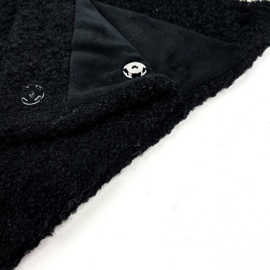 Капор-капюшон жіночий вовна з поліестером чорний BARBARA 000-421, фото 2