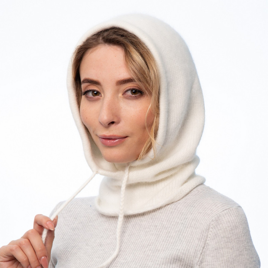 Капор жіночий віскоза з ангорою білий SUSAN 039-025, фото 3