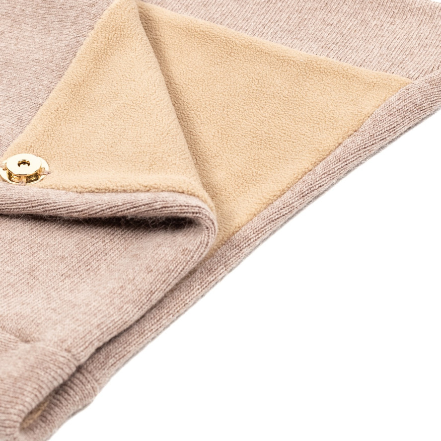 Капор-капюшон жіночий вовна бежевий MONA 052-789, фото 2