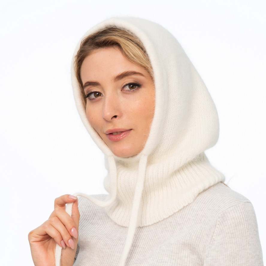 Капор жіночий ангора молочний COLETTE 237-216, фото 3