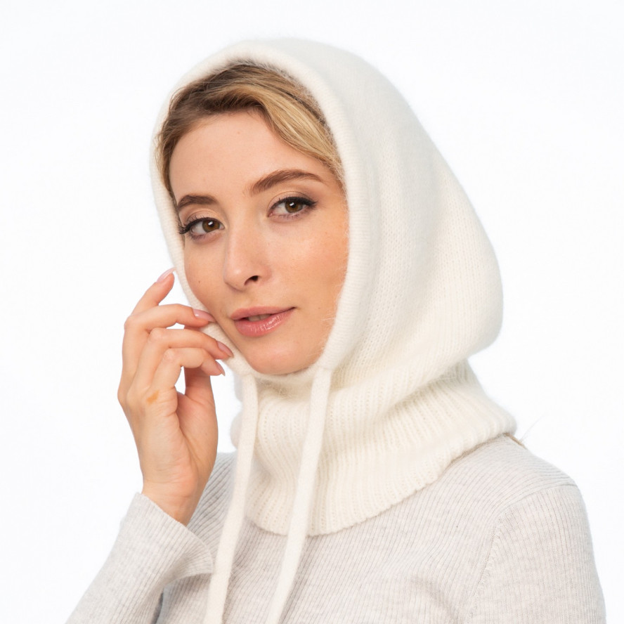 Капор жіночий ангора молочний COLETTE 237-216, фото 4