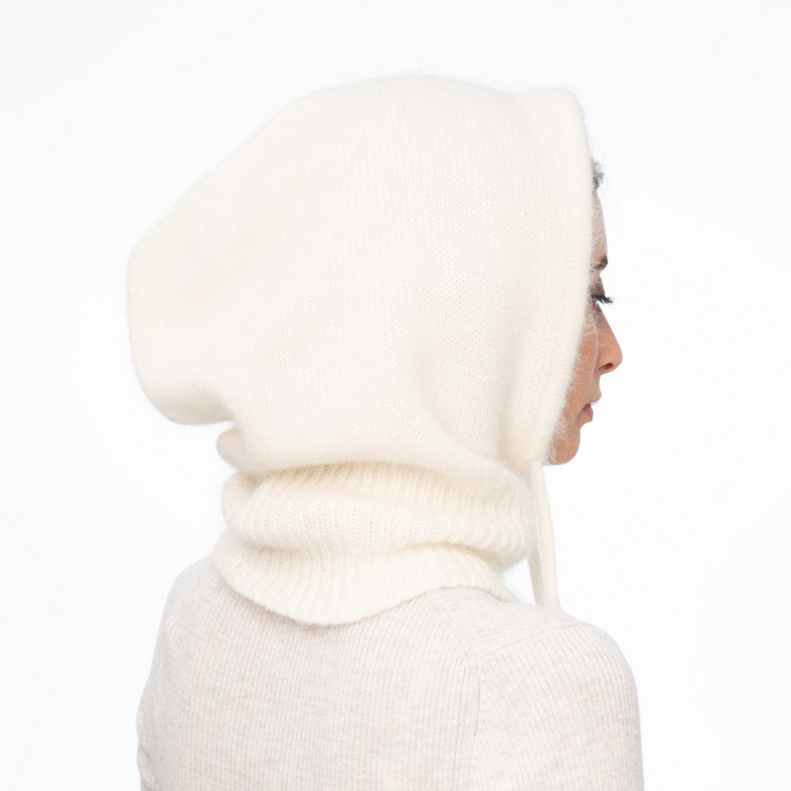 Капор жіночий ангора молочний COLETTE 237-216, фото 5