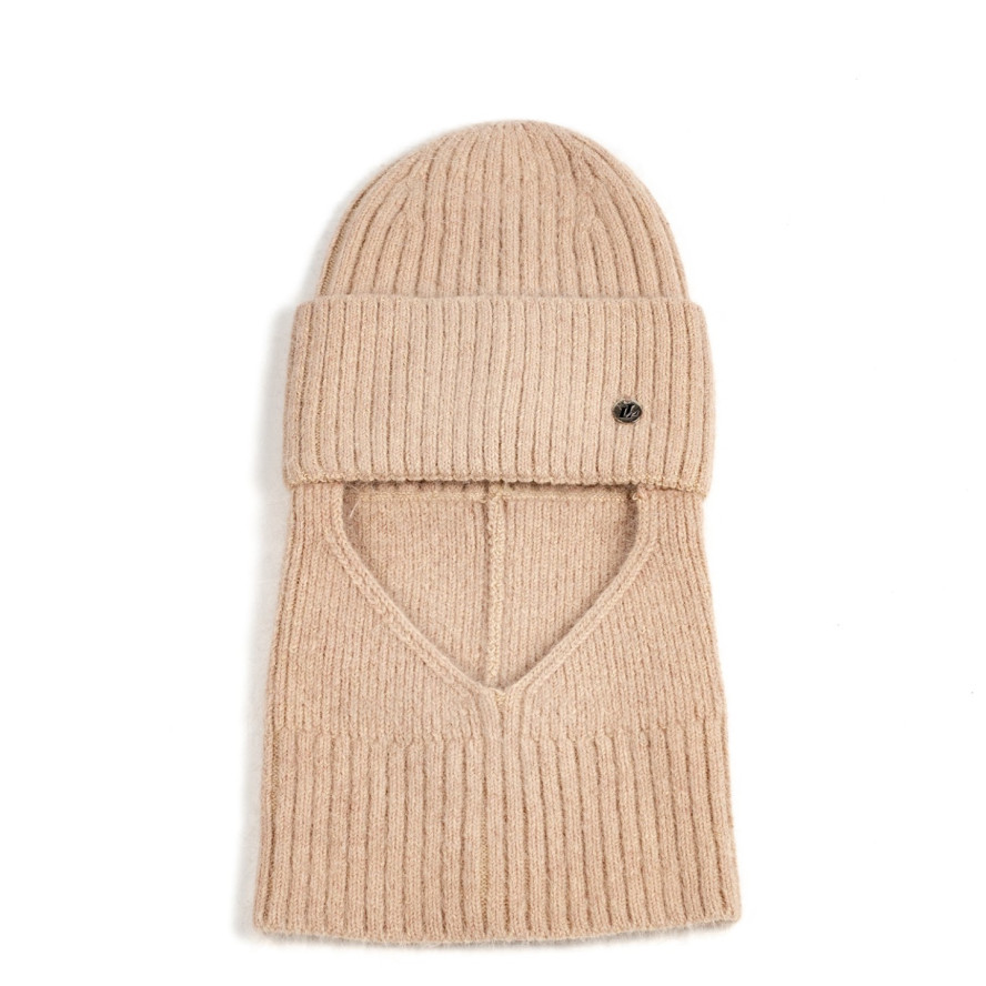 Шапка-балаклава жіноча ангора бежева НІКА 581-531, фото 2