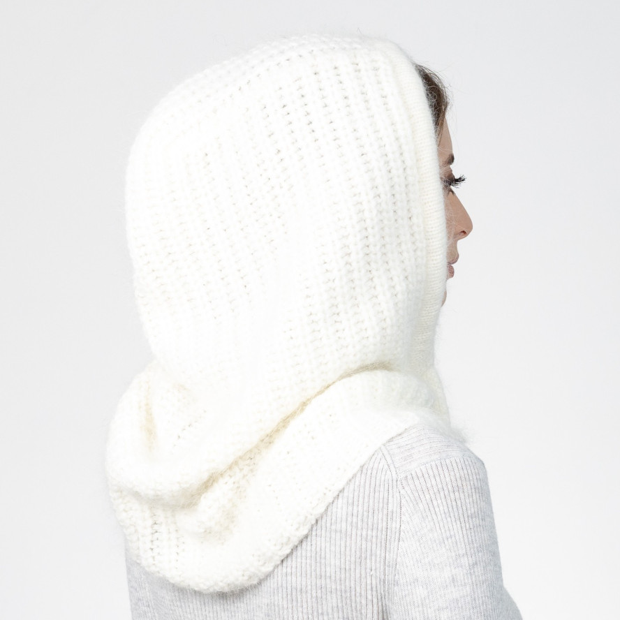 Капор жіночий ангора молочний СОЛОМІЯ 589-247, фото 4