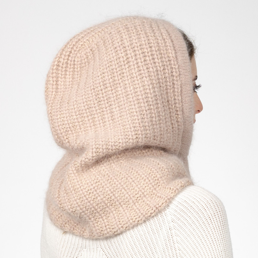 Капор женский ангора бежевый СОЛОМИЯ 589-261, фото 4