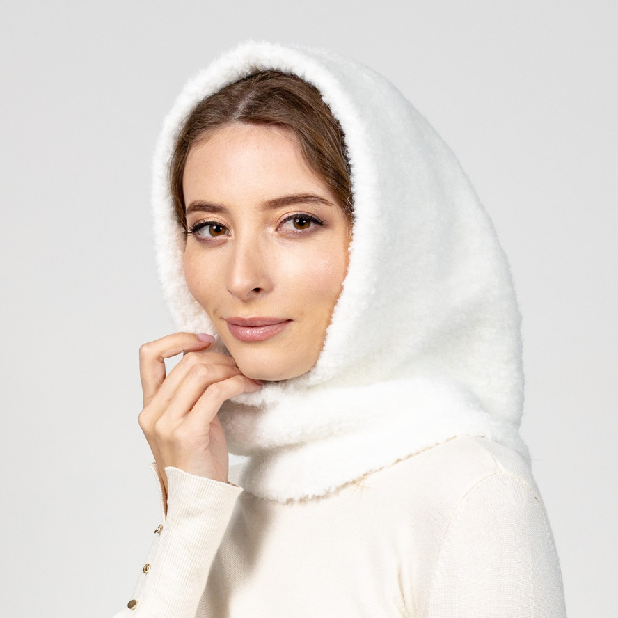 Капор жіночий вовна білий МЕЛАНІЯ 609-785, фото 4