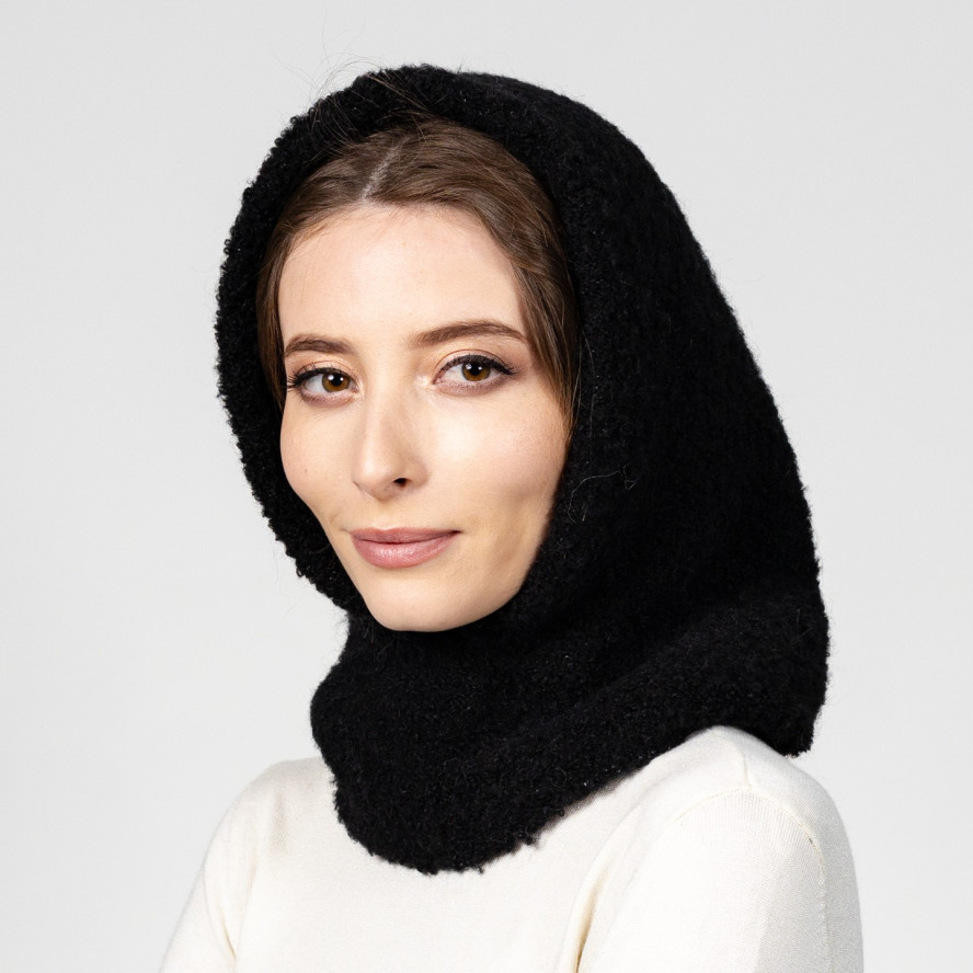 Капор жіночий вовна чорний МЕЛАНІЯ 609-808, фото 4