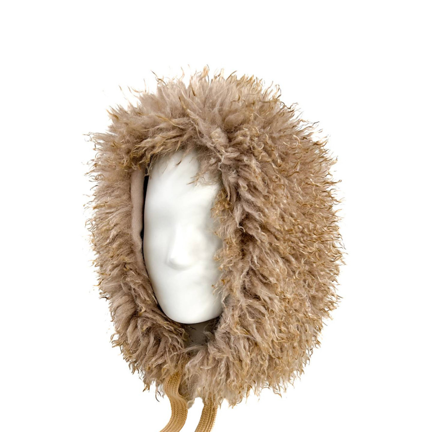 Капор жіночий штучне хутро лама коричневий ВЕНЕЯ 640-818, фото 1