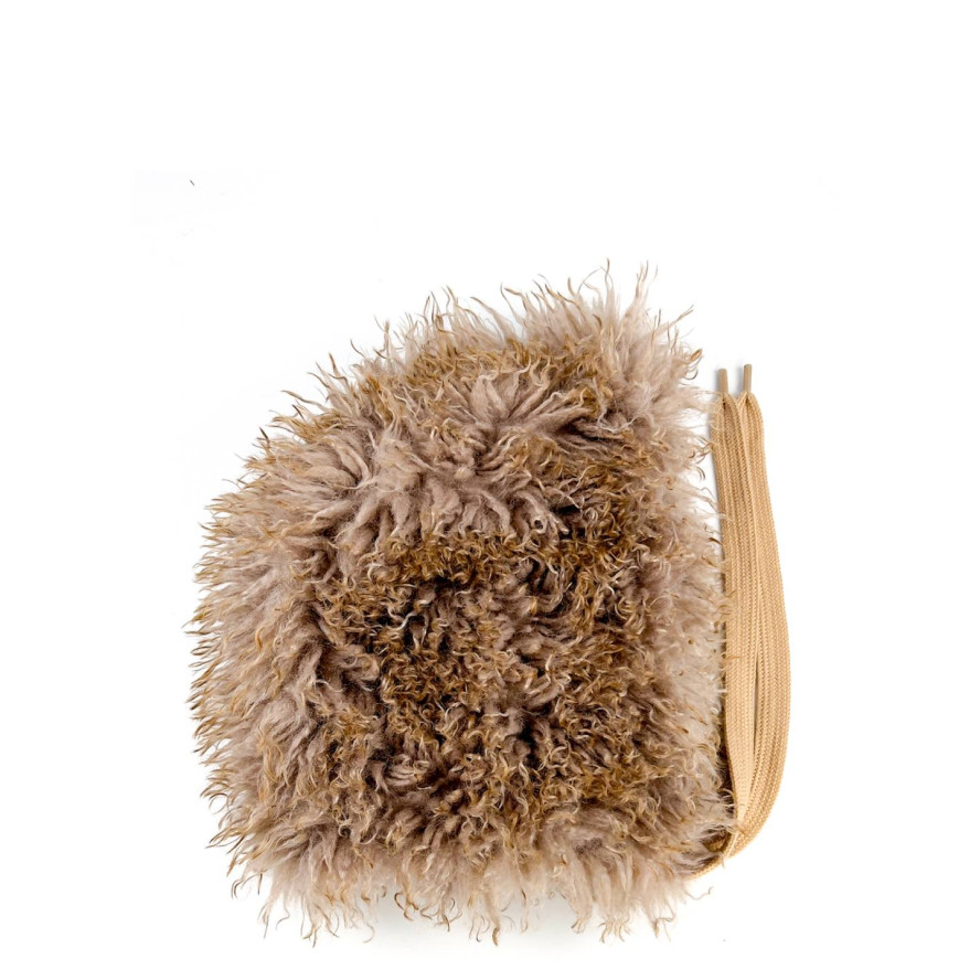 Капор жіночий штучне хутро лама коричневий ВЕНЕЯ 640-818, фото 3