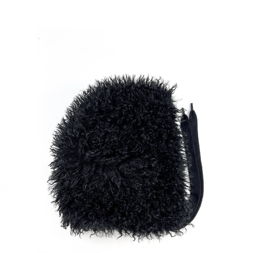 Капор жіночий штучне хутро лама чорний ВЕНЕЯ 640-825, фото 5