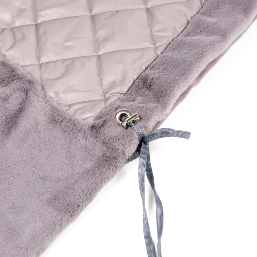 Капор жіночий плащівка / штучне хутро шиншила коричневий КАРЕН 653-870, фото 2