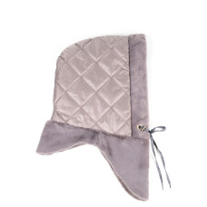 Капор жіночий плащівка / штучне хутро шиншила коричневий КАРЕН 653-870