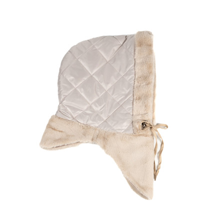 Капор жіночий плащівка / штучне хутро шиншила бежевий КАРЕН 653-887 Капор жіночий плащівка / штучне хутро шиншила бежевий КАРЕН 653-887