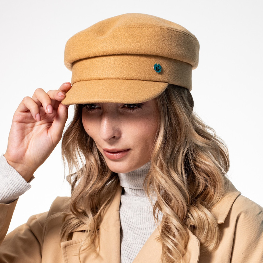 Кепка-картуз жіноча кашемір помаранжева LEA 554-078, фото 3