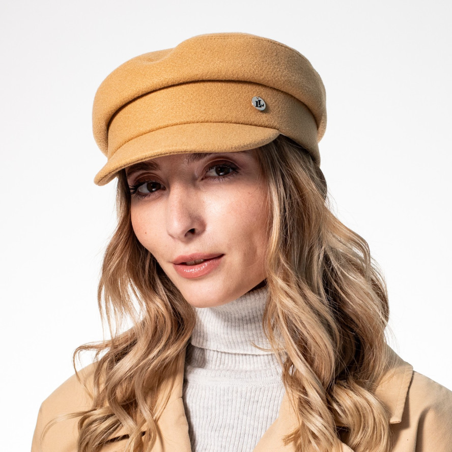 Кепка-картуз жіноча кашемір помаранжева LEA 554-078, фото 4
