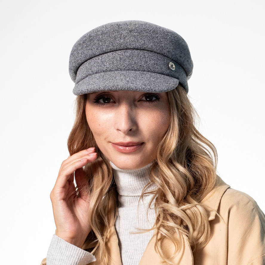 Кепка-картуз жіноча кашемір сіра LEA 554-085, фото 4