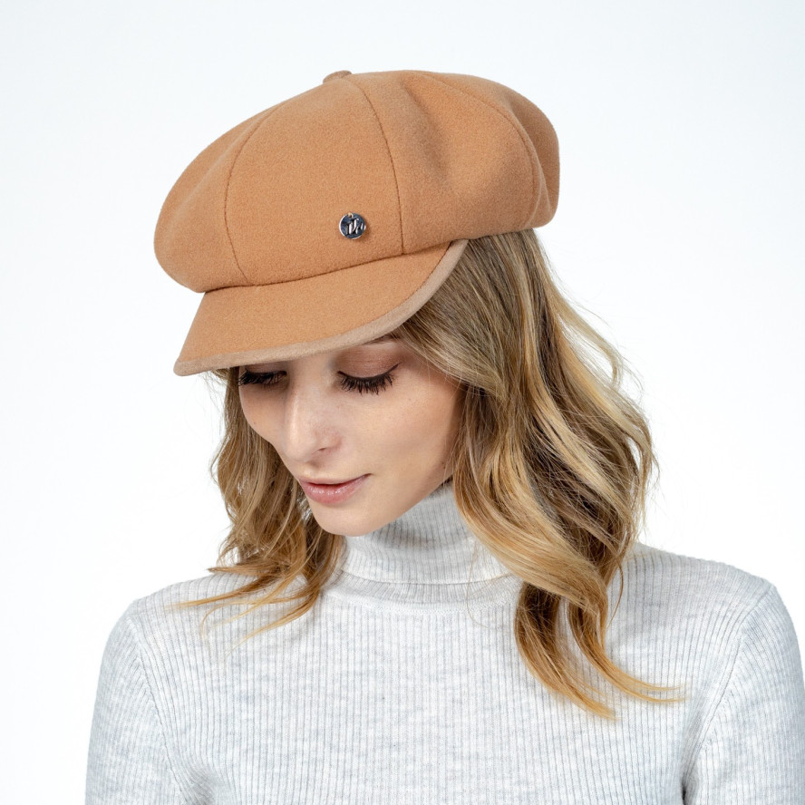 Кепка-восьмиклинка жіноча фетр бежева АРКАДА 566-200, фото 3