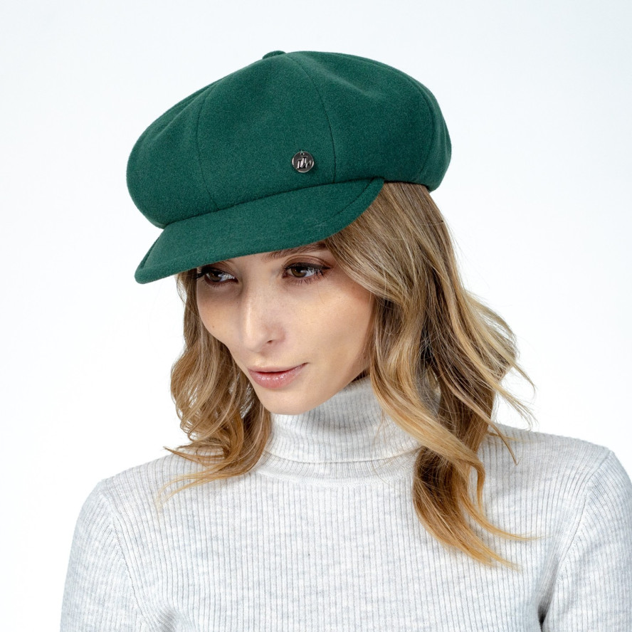 Кепка-восьмиклинка женская фетр зеленая АРКАДА 566-217, фото 3