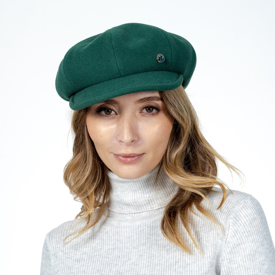 Кепка-восьмиклинка женская фетр зеленая АРКАДА 566-217, фото 4