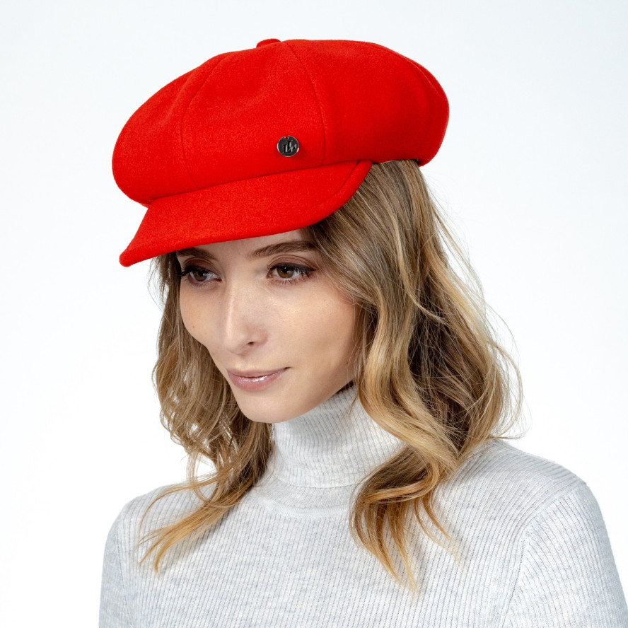 Кепка-восьмиклинка жіноча фетр червона АРКАДА 566-231, фото 3