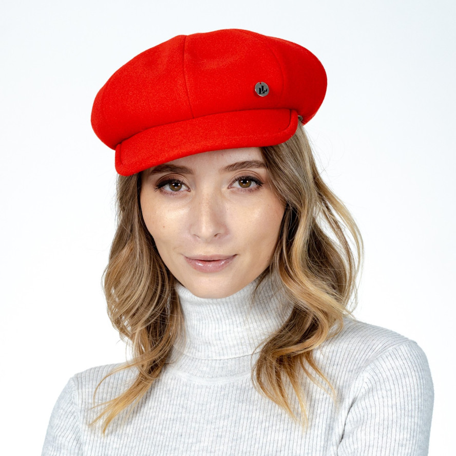 Кепка-восьмиклинка жіноча фетр червона АРКАДА 566-231, фото 4
