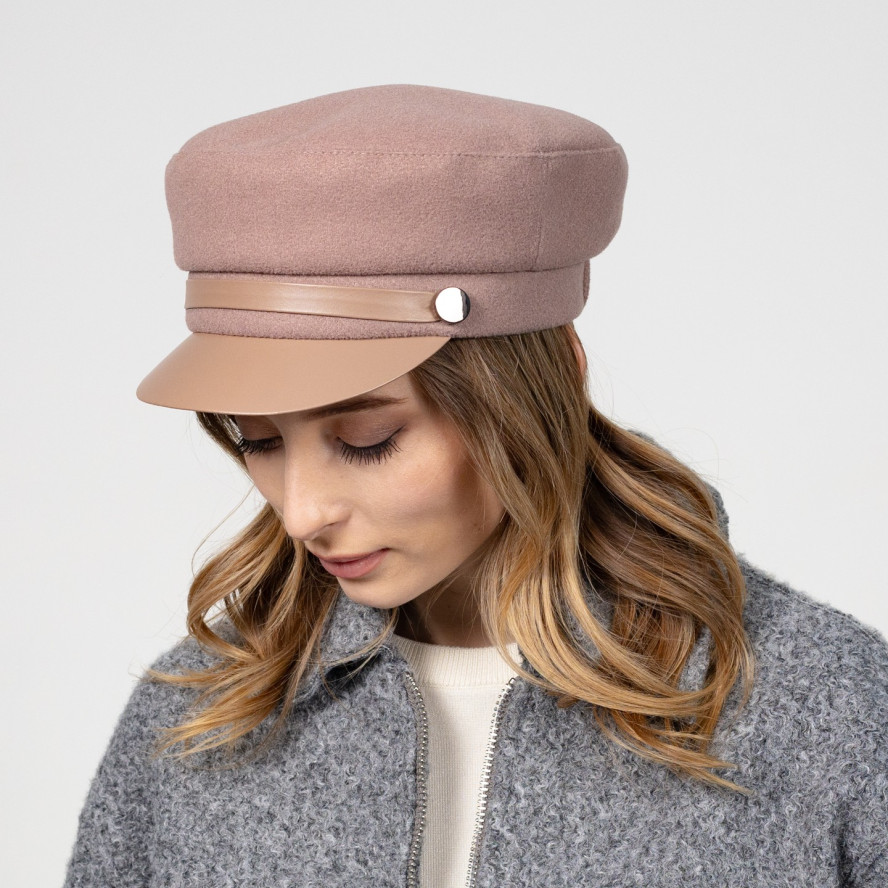 Кепка-картуз жіноча вовна бежева КЕТРІН 610-545, фото 4