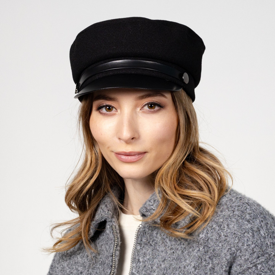 Кепка-картуз жіноча вовна чорна КЕТРІН 610-569, фото 4