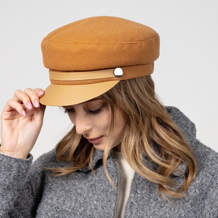 Кепка-картуз жіноча вовна помаранчева КЕТРІН 610-583, фото 4