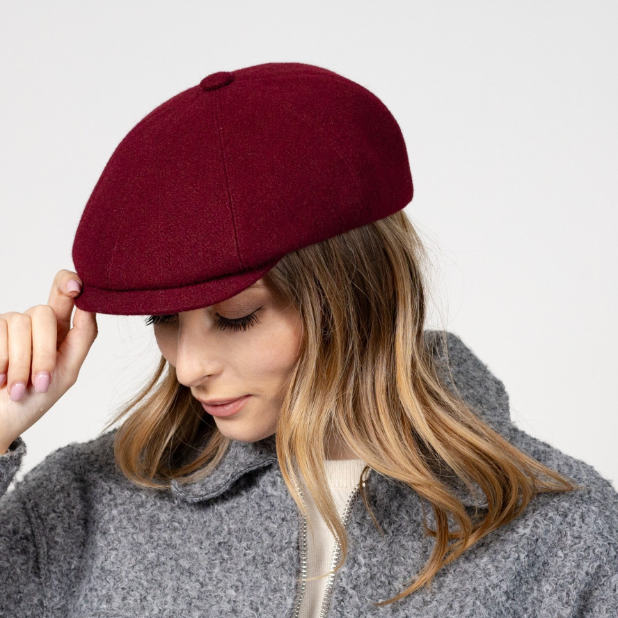 Кепка-восьмиклинка жіноча вовна бордова ЕЛЛА 610-620, фото 4