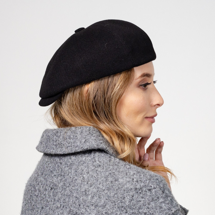 Кепка-восьмиклинка жіноча вовна чорна ЕЛЛА 610-637, фото 7