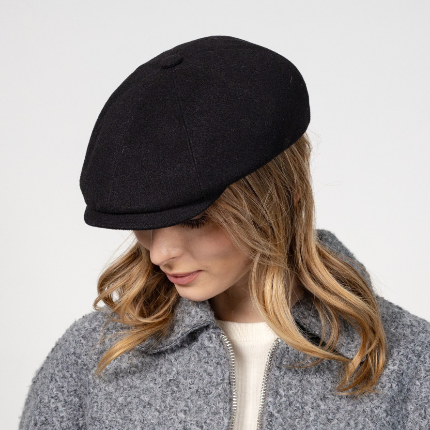 Кепка-восьмиклинка жіноча вовна чорна ЕЛЛА 610-637, фото 4