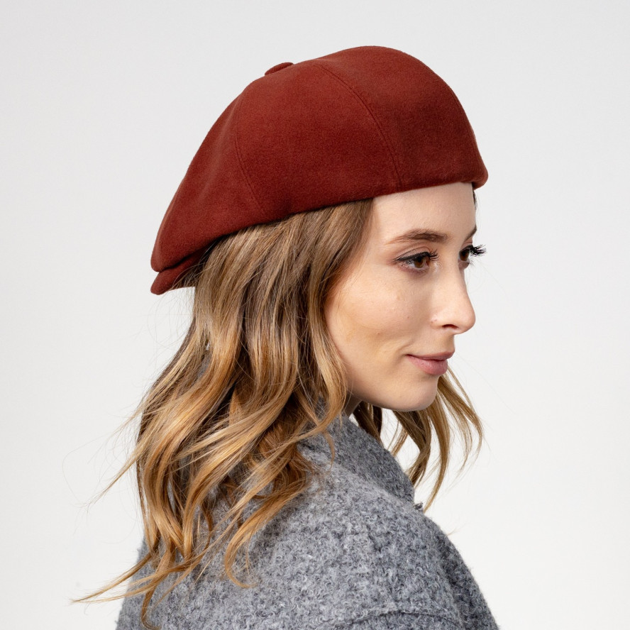 Кепка-восьмиклинка жіноча вовна коричнева ЕЛЛА 610-644, фото 6