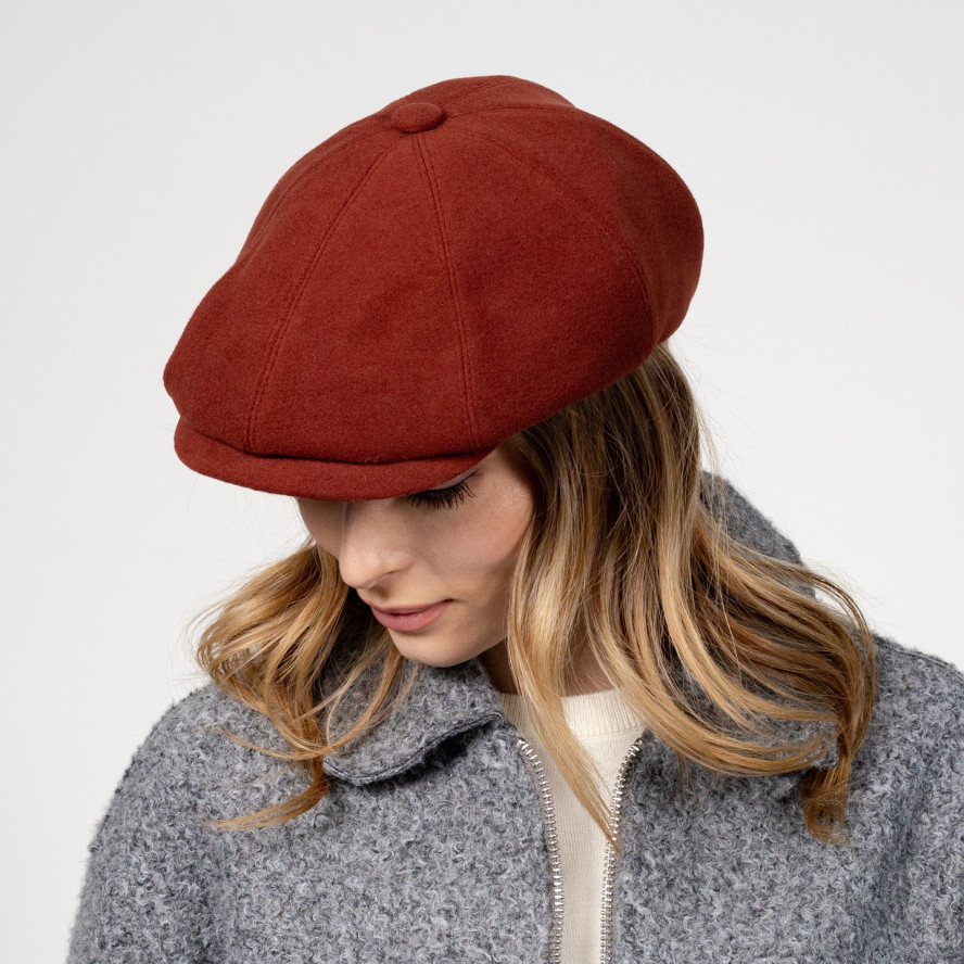 Кепка-восьмиклинка жіноча вовна коричнева ЕЛЛА 610-644, фото 4