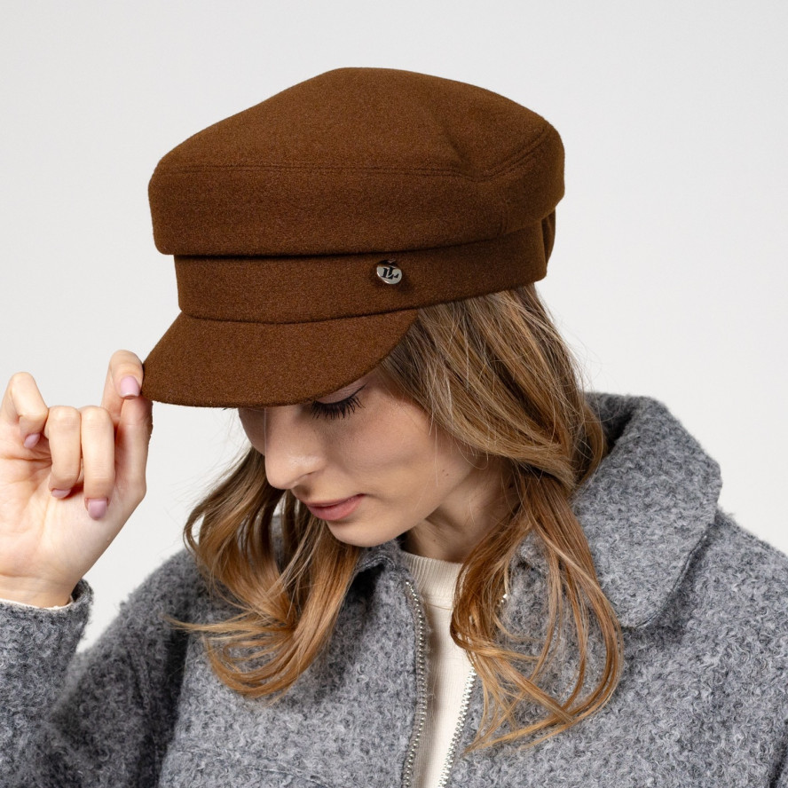 Кепка-картуз женская кашемир коричневая LEA 615-311, фото 4