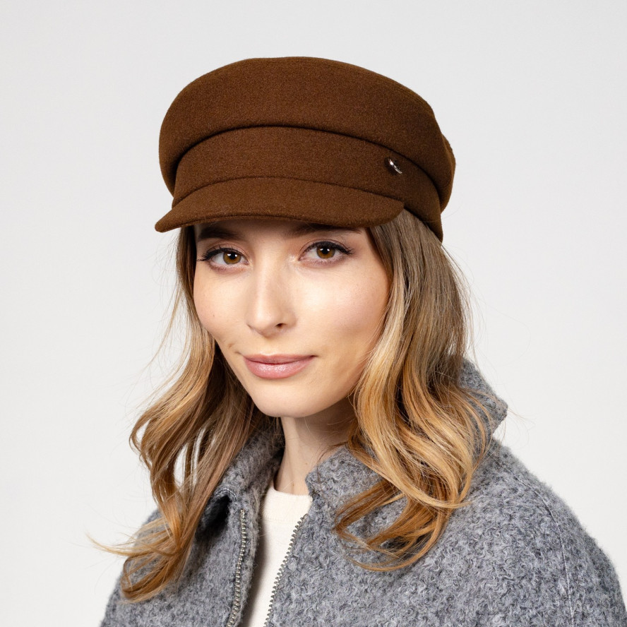 Кепка-картуз женская кашемир коричневая LEA 615-311, фото 5