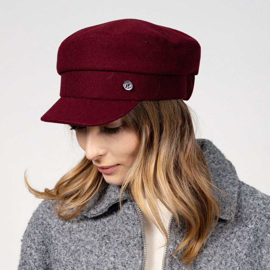 Кепка-картуз женская кашемир бордовая LEA 615-328, фото 4